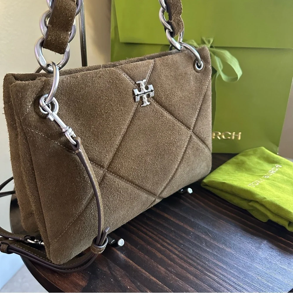Tory Burch SMALL KIRA DIAMOND QUILT SUEDE SHOULDER BAG - Picture 9 of 16